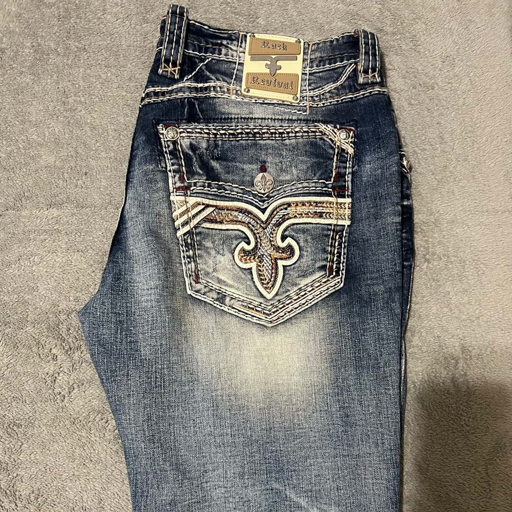 NEW NEVER WORN!!! Rock Revival Pauly Jean Slim Boot 38x32